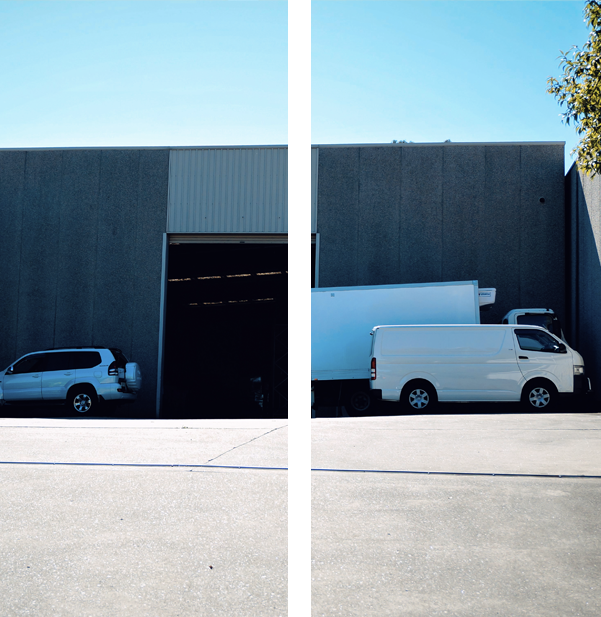 Trucks Parked in Warehouse